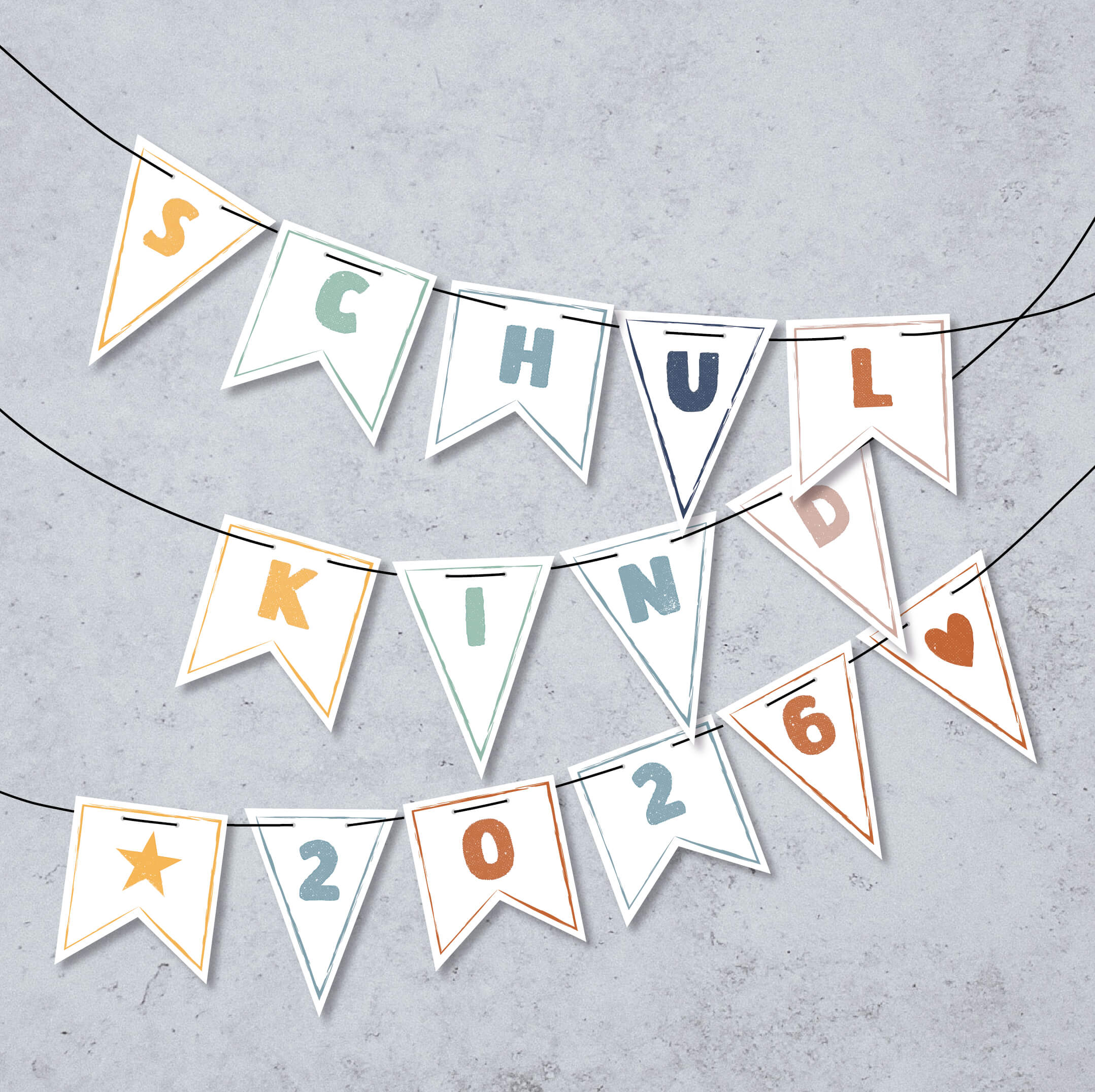 2026 Schulkind Wimpelkette Freebie Download Herunterladen Ausdrucken Girlande Einschulung Gratis Shop